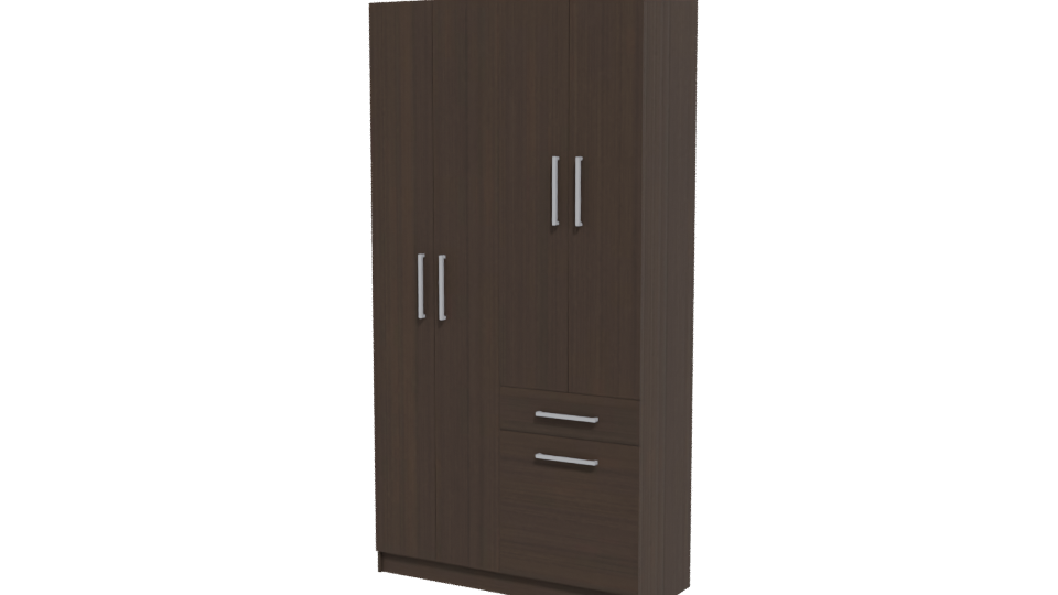 Stylish Wooden Wardrobe 3D Model - Professional 3D Model Render 12