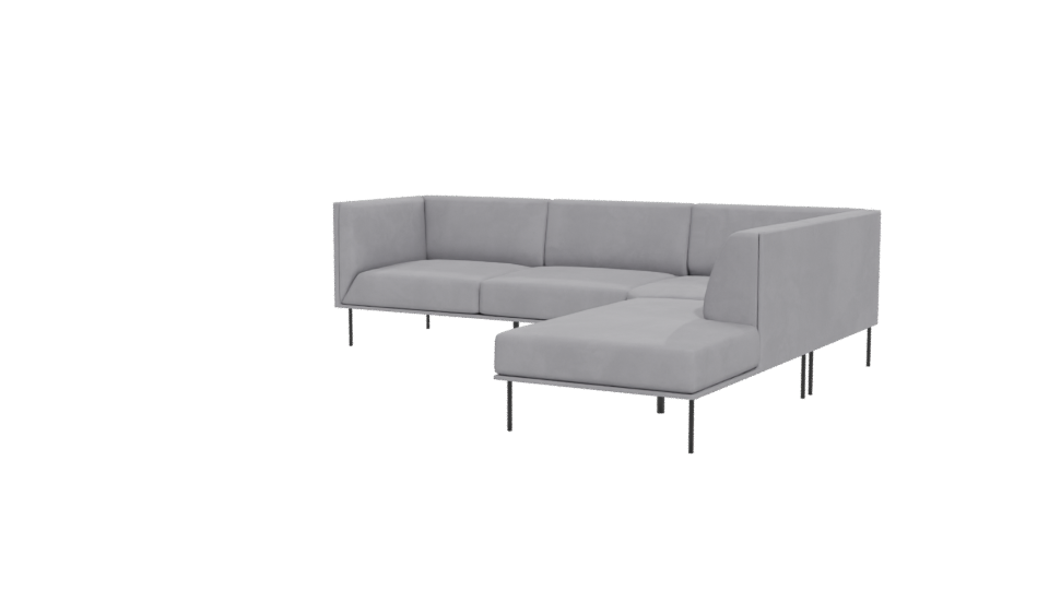 Marcelo Grey Sectional Sofa 3D - Professional 3D Model Render 12