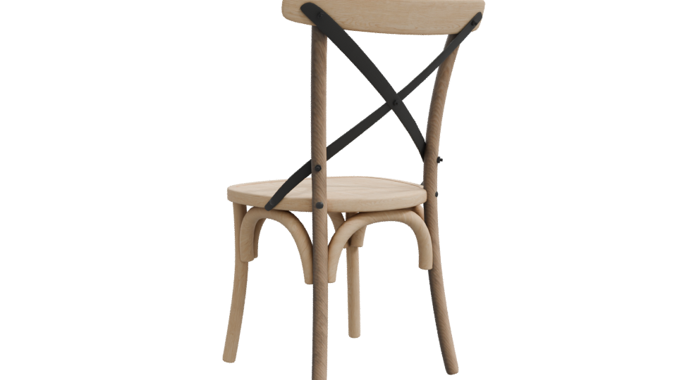 Classic Wooden Dining Chair Model - Professional 3D Model Render 10