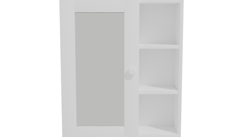 Minimalist White Storage Cabinet 3D - Professional 3D Model Render 11