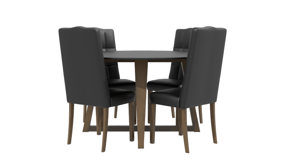 Round Dining Table Set 3D - Professional 3D Model Render 2