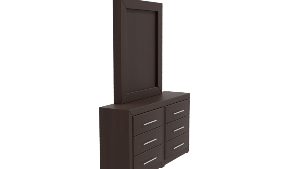 Elegant Modern Vanity Table with Mirror 3D Model - Professional 3D Model Render 9