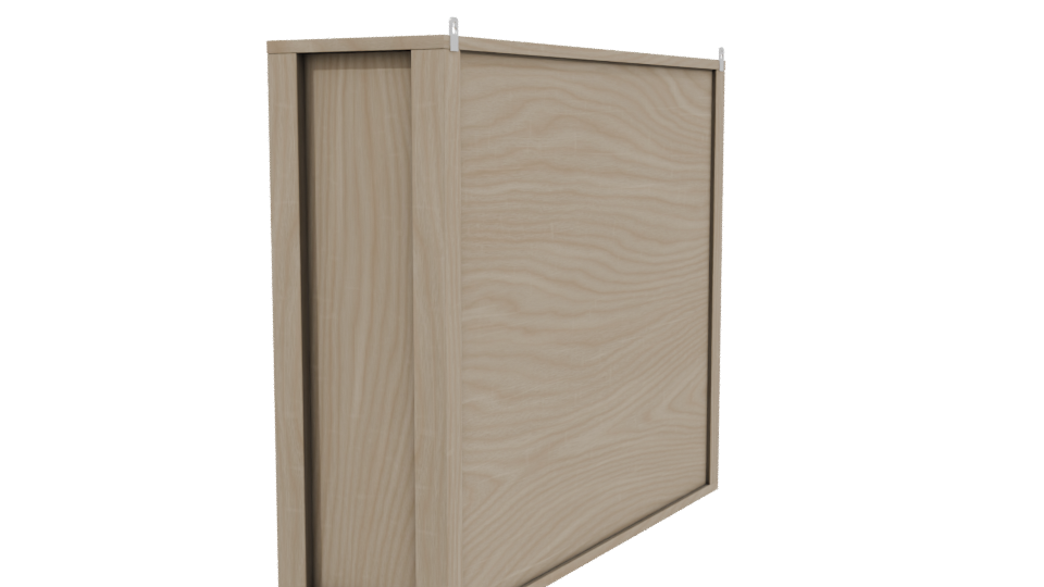 Stylish Wooden Wall Cabinet 3D - Professional 3D Model Render 3