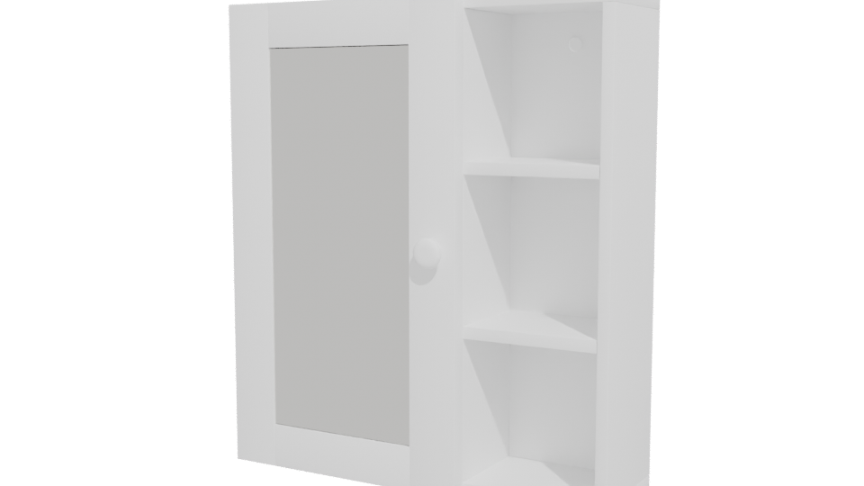 Minimalist White Storage Cabinet 3D - Professional 3D Model Render 12