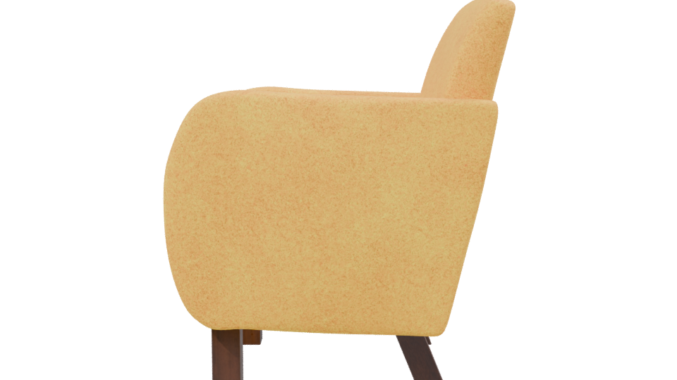 Stylish Modern Yellow Armchair 3D - Professional 3D Model Render 2