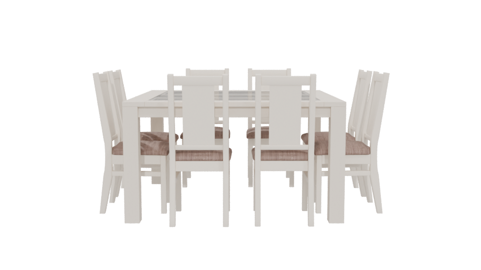 Stylish White Dining Table Set 3D Model - Professional 3D Model Render 5