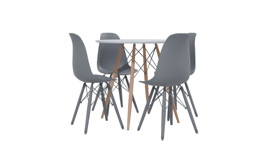 Stylish Dining Table and Chairs Set - Professional 3D Model Render 13