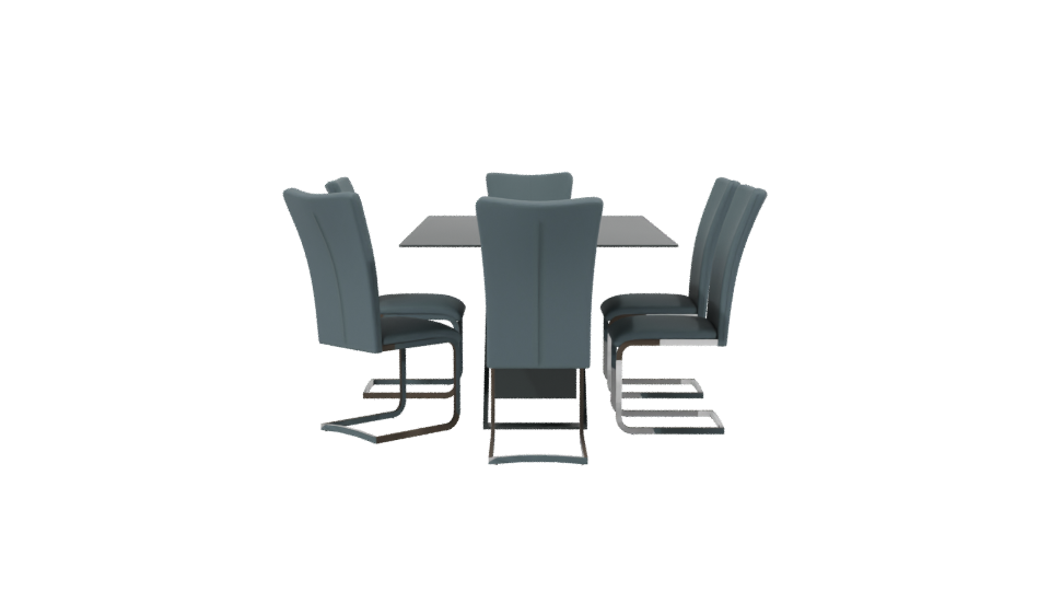 Rectangular Dining Table Set 3D - Professional 3D Model Render 2