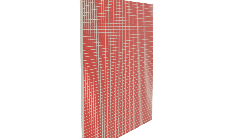 Stylized Red Grid Wall Panel - Professional 3D Model Render 9