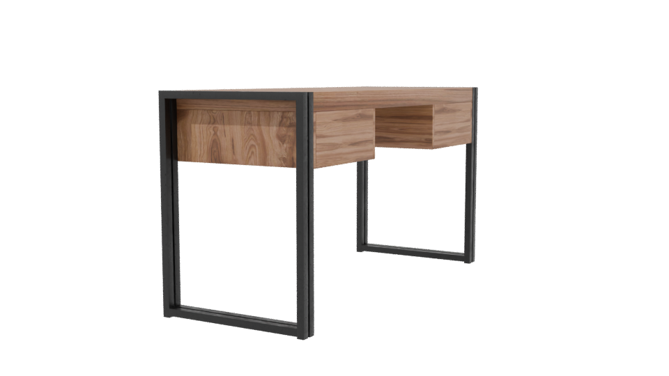 Contemporary Wooden Office Desk 3D - Professional 3D Model Render 3