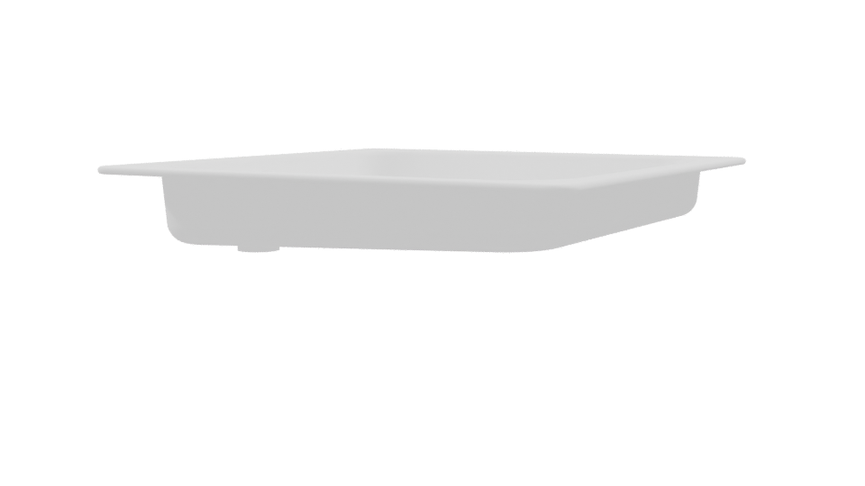 Square Enamel Bath Sink 3D - Professional 3D Model Render 9