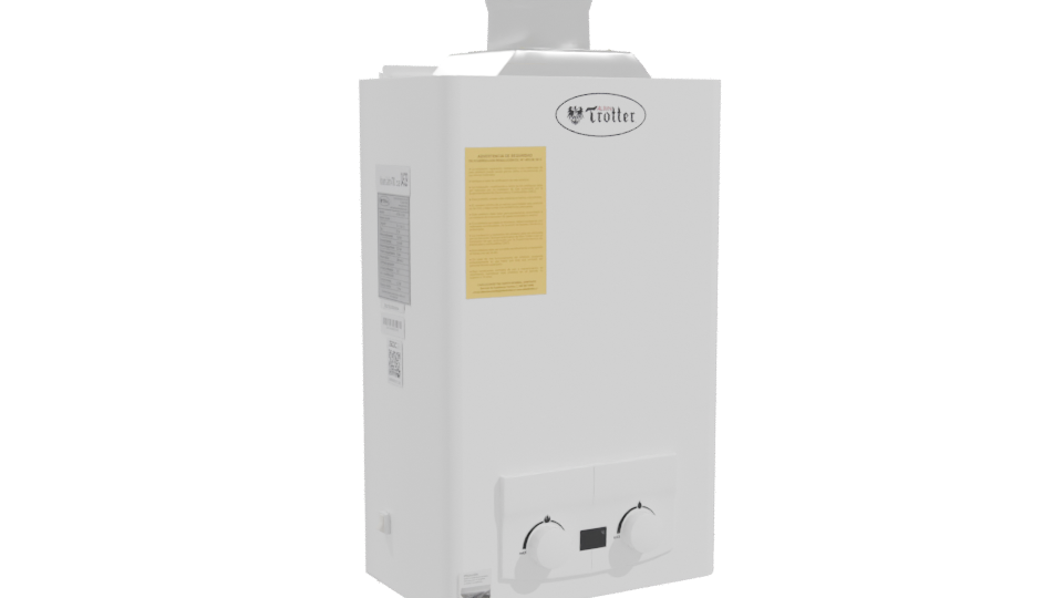 Compact Modern Gas Water Heater 3D Model - Professional 3D Model Render 10