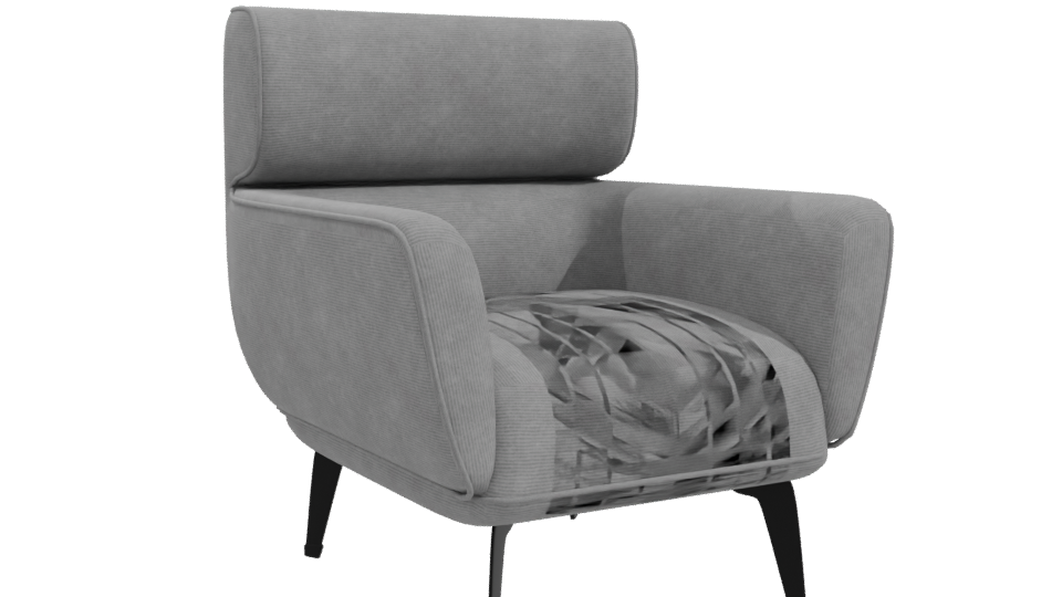 Contemporary Fabric Lounge Chair 3D Model - Professional 3D Model Render 10