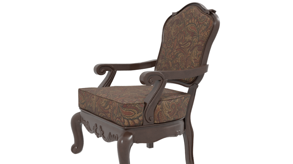 Vintage Upholstered Accent Chair 3D - Professional 3D Model Render 13