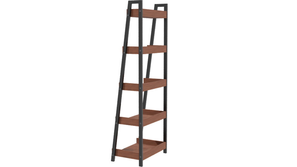 Industrial Wooden Shelf Unit 3D - Professional 3D Model Render 3