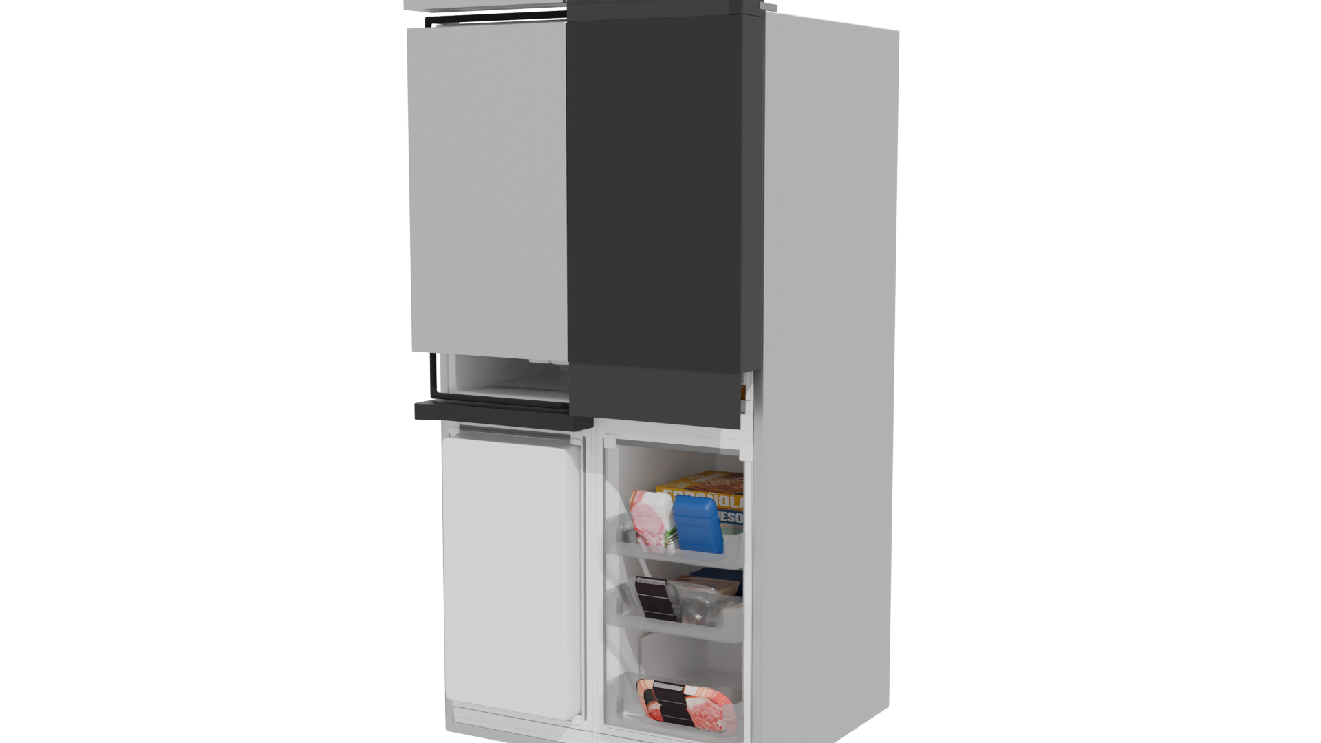 Stylish Modern Refrigerator 3D - Professional 3D Model Render 12