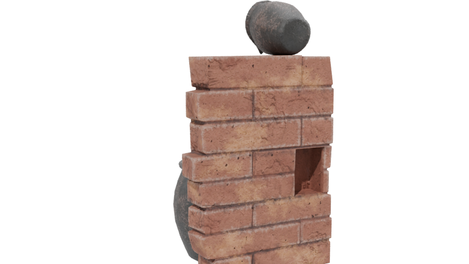 Stylized Ancient Pottery with Brick Structure 3D Model - Professional 3D Model Render 13