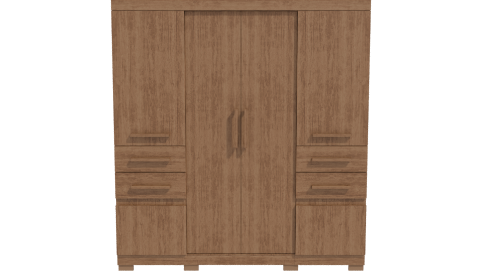 Elegant Wooden Wardrobe 3D Model - Professional 3D Model Render 11