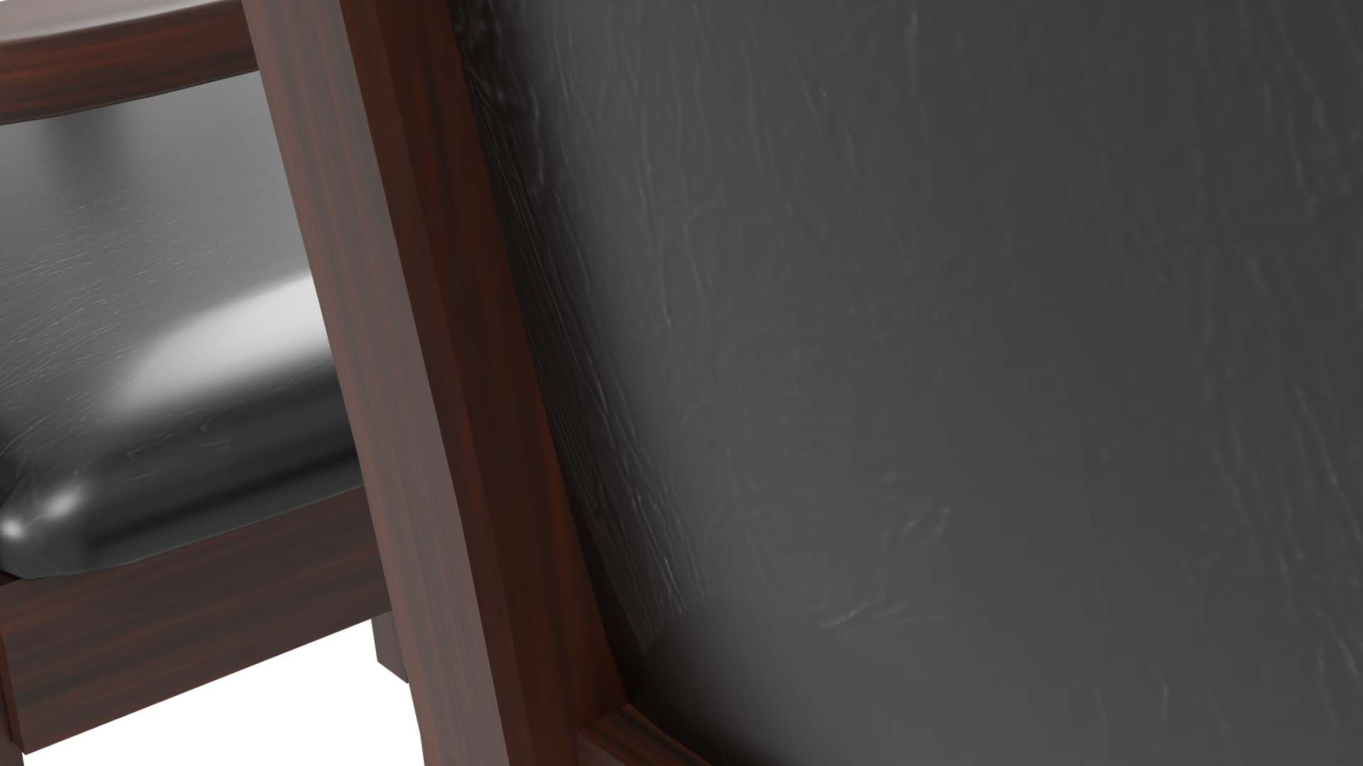 Elegant Black Upholstered Dining Chairs - Professional 3D Model Render 6