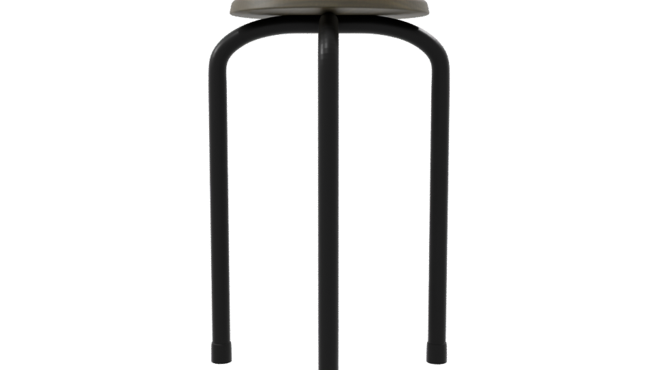 Industrial Metal Bar Stool Model - Professional 3D Model Render 8
