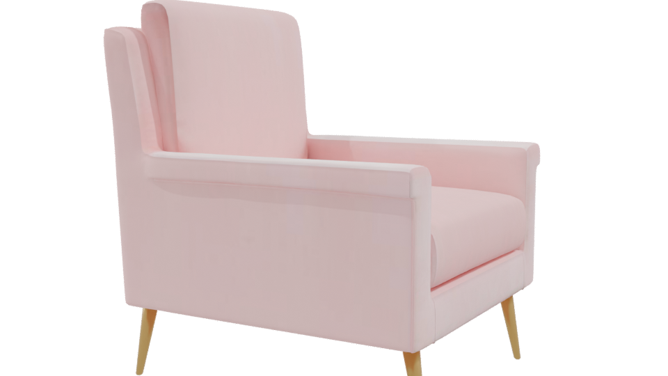 Stylish Pink Accent Chair 3D - Professional 3D Model Render 9