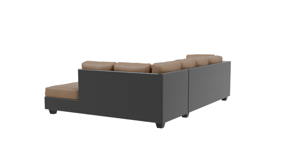 Stylish L-Shaped Sofa Model 3D - Professional 3D Model Render 3