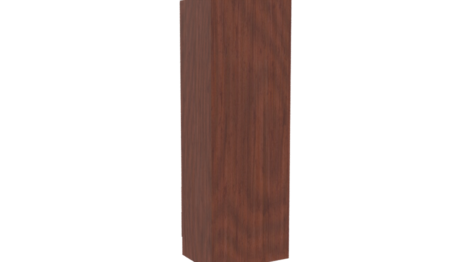 Sleek Wooden Wardrobe with Drawers 3D Model - Professional 3D Model Render 4