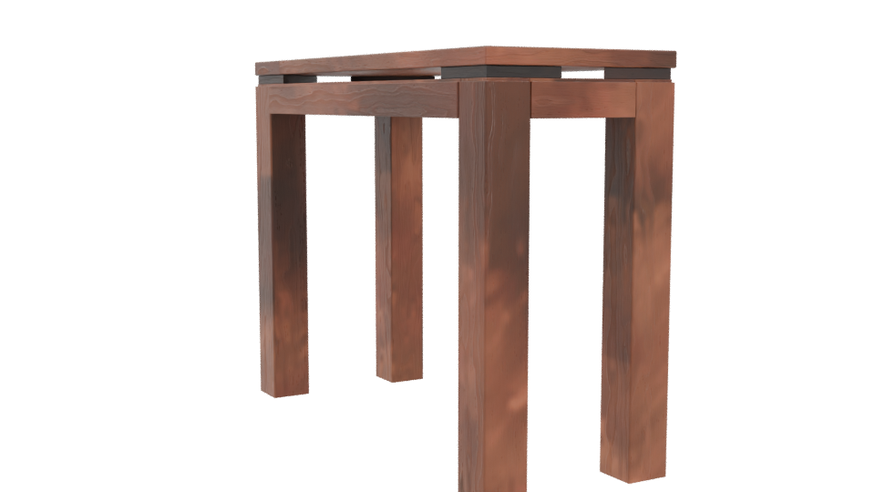 Rustic Wooden Farmhouse Table 3D Model - Professional 3D Model Render 4