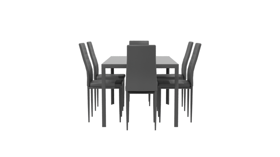 Stylish Modern Dining Table Set 3D Model - Professional 3D Model Render 2