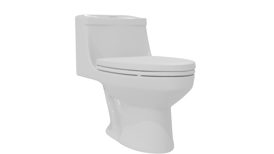Stylized White Toilet Model 3D - Professional 3D Model Render 7