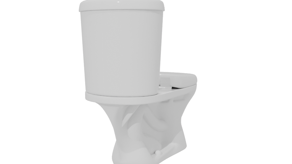 Stylish Ceramic Toilet Model - Professional 3D Model Render 6