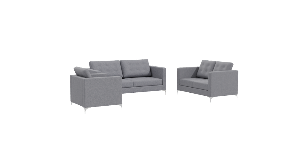 Stylish Grey Sofa Set 3D Model - Professional 3D Model Render 10