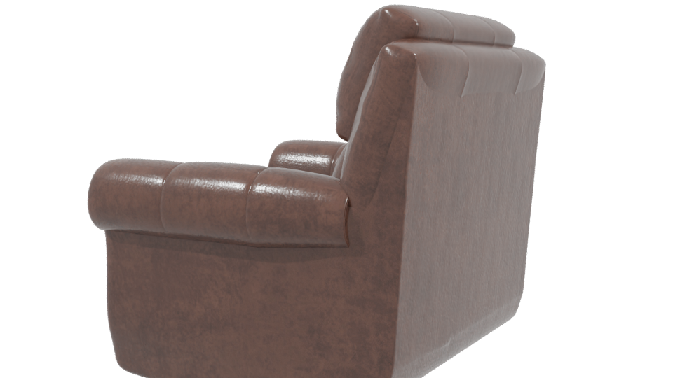 Classic Leather Armchair 3D Model - Professional 3D Model Render 3
