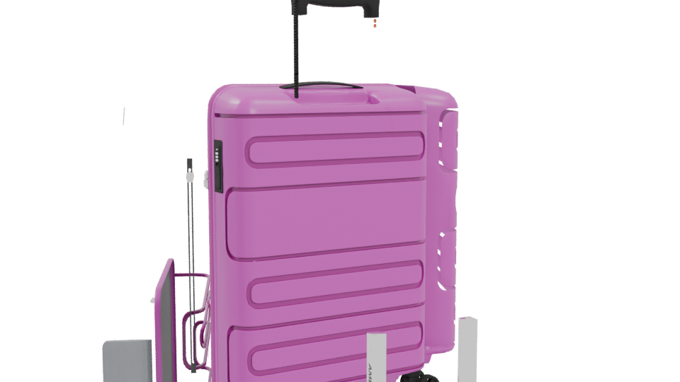 Stylish Pink Luggage Model - Professional 3D Model Render 4