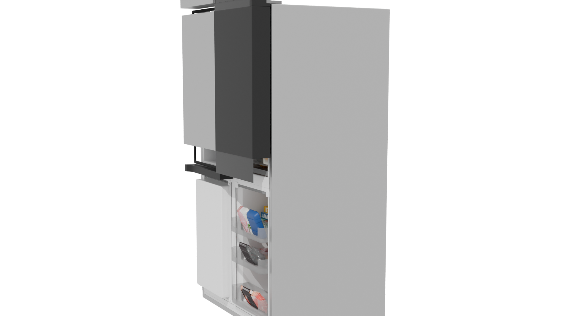 Stylish Modern Refrigerator 3D - Professional 3D Model Render 13