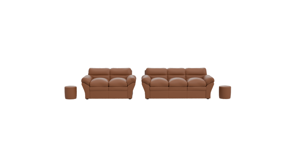 Stylish Modern Leather Sofa Set 3D Model - Professional 3D Model Render 11