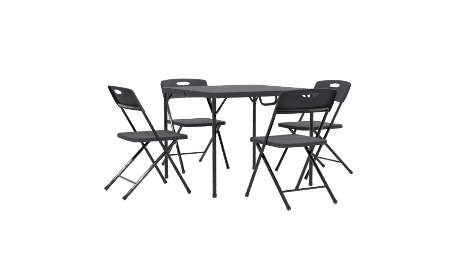 Minimalist Folding Table Set 3D - Professional 3D Model Render 13