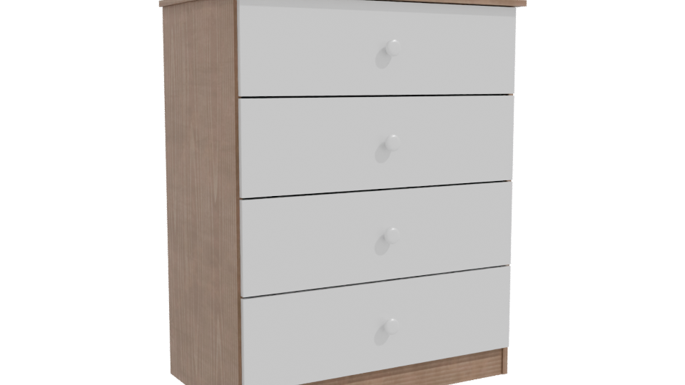 Contemporary Four-Drawer Storage Chest 3D Model - Professional 3D Model Render 10