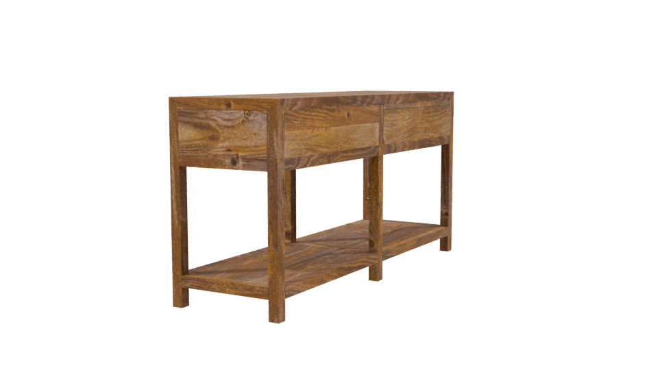 Rustic Wooden Console Table Model - Professional 3D Model Render 3