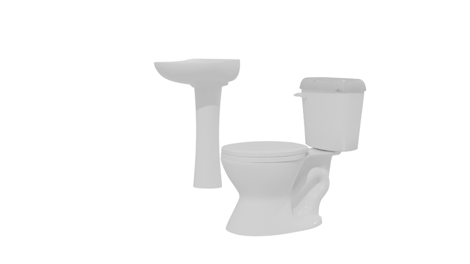 Elegant Bathroom Sink and Toilet - Professional 3D Model Render 13