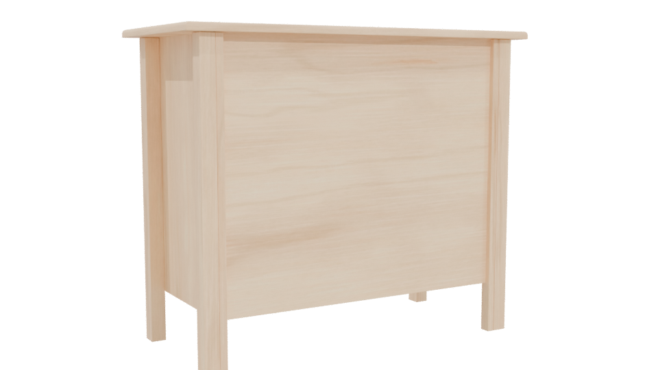 Minimalist Wooden Drawer Chest 3D - Professional 3D Model Render 4
