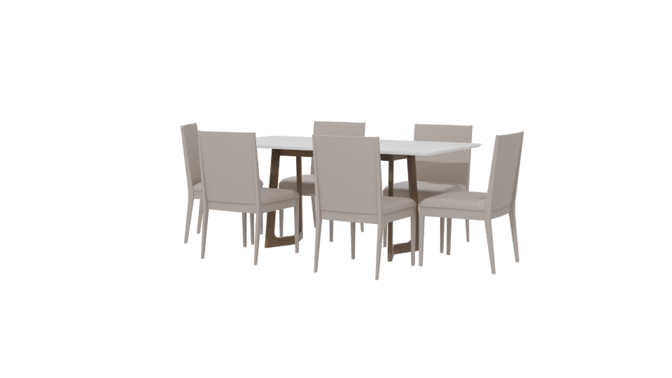 Stylish Wooden Dining Set 3D - Professional 3D Model Render 6