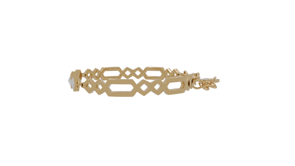 Elegant Gold Bracelet with Crystal Accents 3D Model - Professional 3D Model Render 2