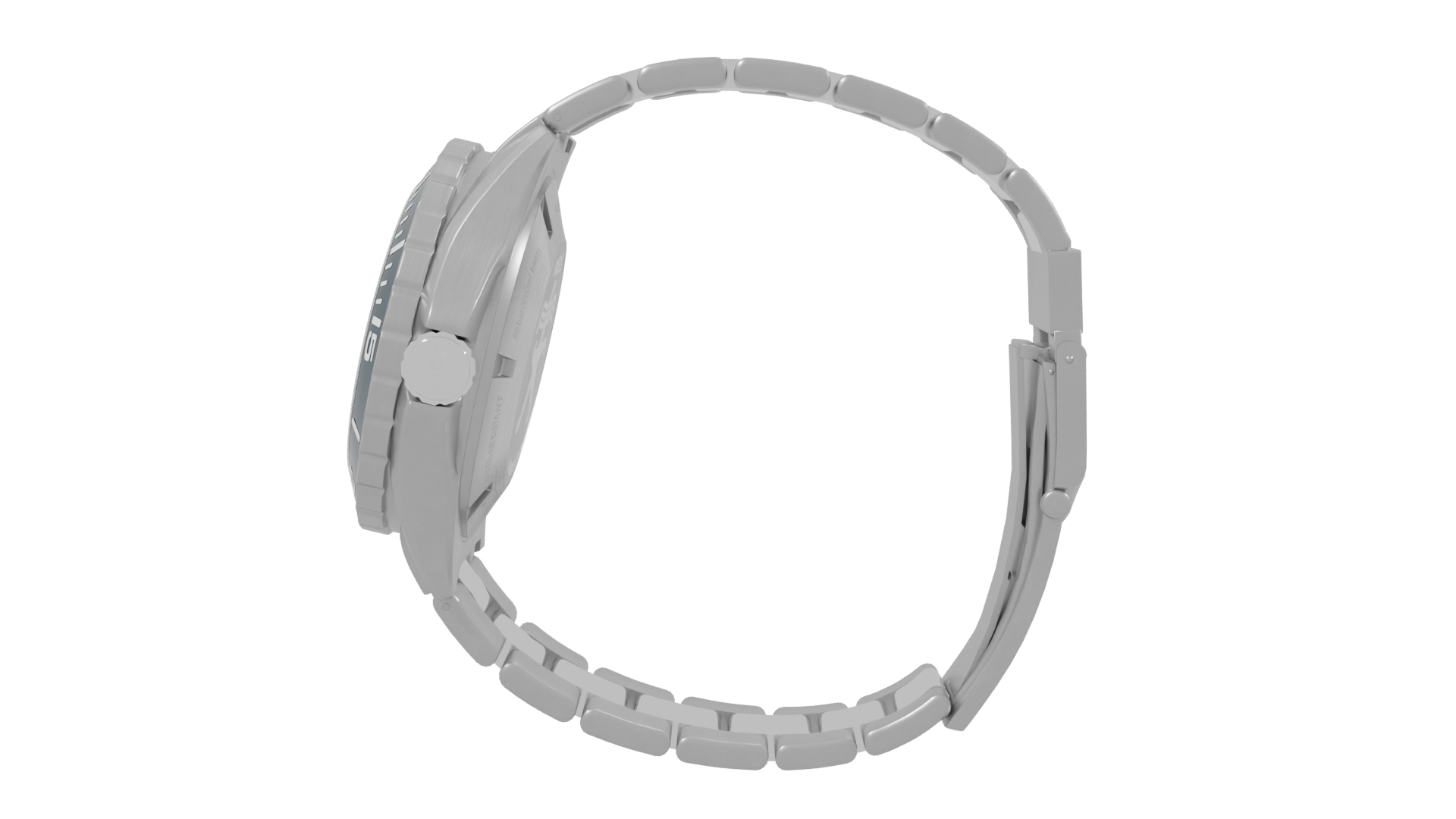 Stainless Steel Diving Watch Model - Professional 3D Model Render 2