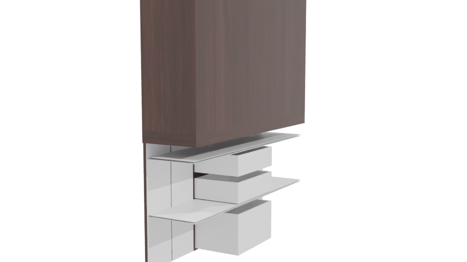 Modern Wooden Storage Cabinet 3D - Professional 3D Model Render 3
