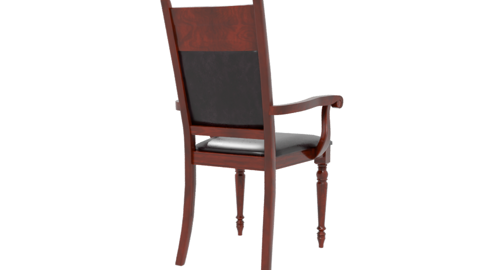 Elegant Vintage Wooden Armchair 3D - Professional 3D Model Render 6