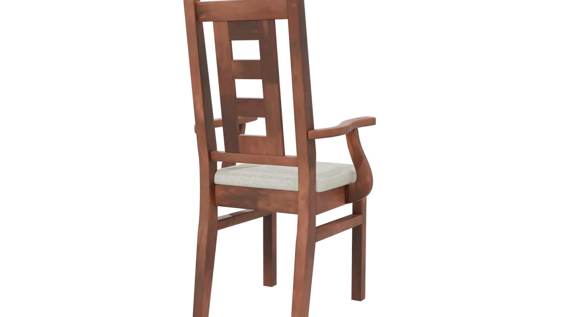 Elegant Wooden Armchair 3D Model - Professional 3D Model Render 6