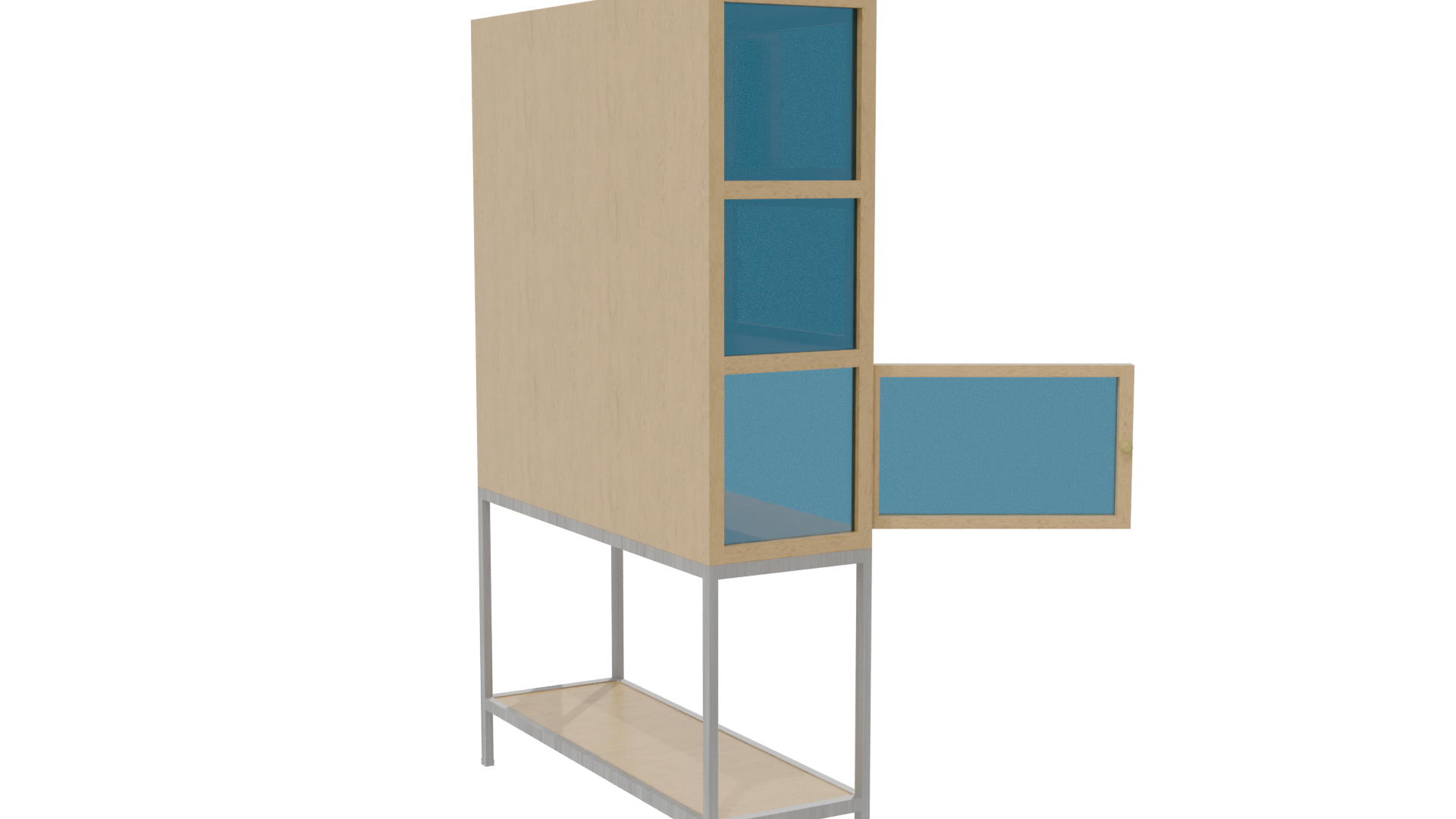 Stylish Wooden Display Cabinet 3D - Professional 3D Model Render 7