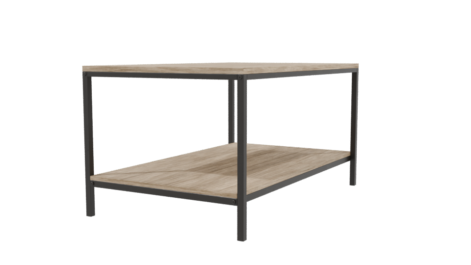 Rustic Wooden Table with Metal Frame 3D Model - Professional 3D Model Render 3