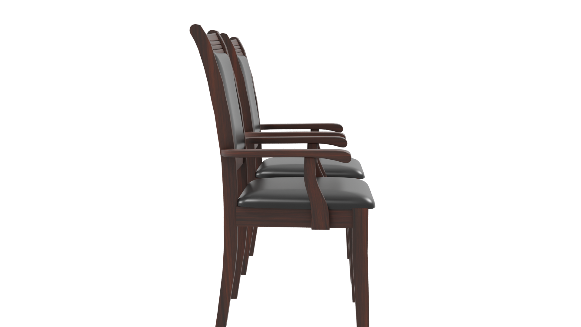 Elegant Black Upholstered Dining Chairs - Professional 3D Model Render 23